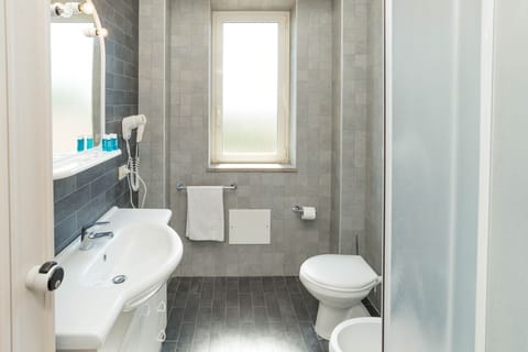 Shower, free toiletries, hair dryer, bidet