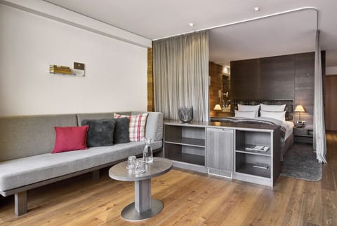 Junior Suite (Loggia) | Hypo-allergenic bedding, down comforters, in-room safe, desk