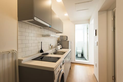 House, City View (Hong Kong) | Private kitchenette | Fridge, microwave, stovetop, electric kettle