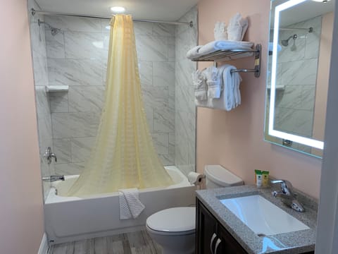 Family Double Room, Non Smoking | Bathroom | Hair dryer, towels, soap, shampoo