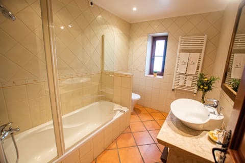 Double or Twin Room, Garden View | Bathroom | Bathtub, deep soaking tub, free toiletries, hair dryer