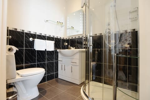 Queen Suite | Bathroom | Shower, free toiletries, hair dryer, towels