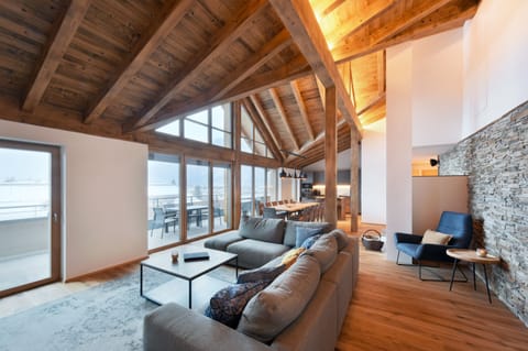 Deluxe Penthouse, Multiple Beds, Balcony, Mountain View | Living area | LED TV