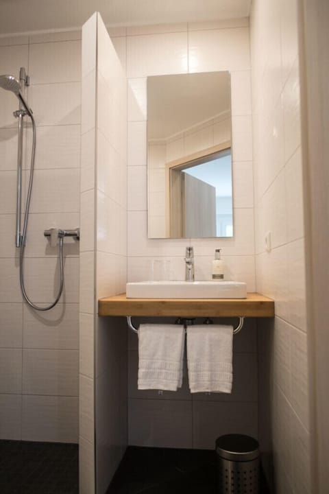 Standard Double Room, 1 Queen Bed | Bathroom | Shower, hair dryer, towels, soap