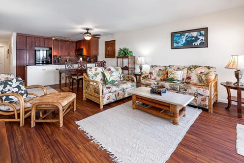 Condo, 1 Queen Bed with Sofa bed (Sea Village 4-205) | Living area | TV