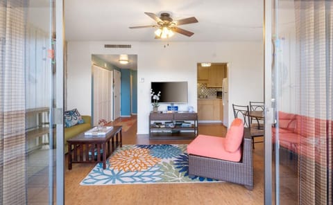 Condo, 1 Queen Bed with Sofa bed (Kona Plaza#217) | Living area | TV