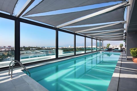 Indoor pool, seasonal outdoor pool, sun loungers