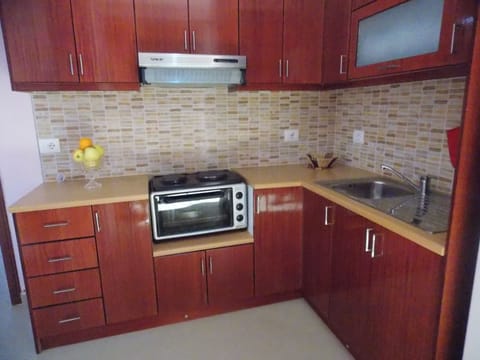 Apartment, 1 Bedroom, Balcony | Private kitchen | Full-size fridge, oven, stovetop, electric kettle