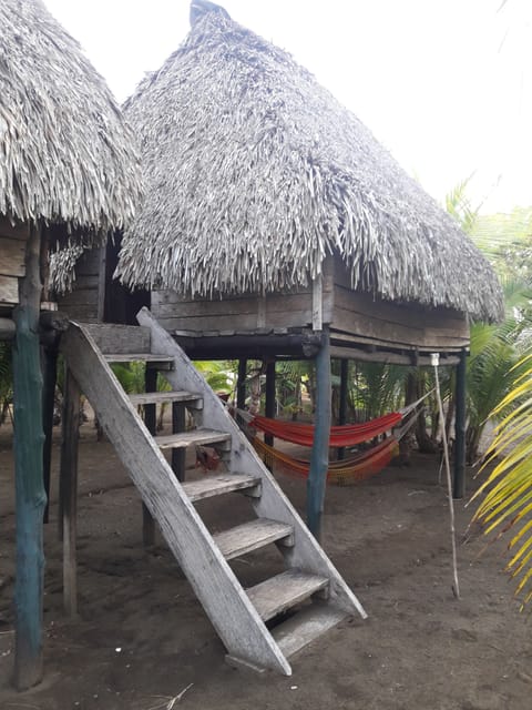 2 Hammocks outside with roof. No bed