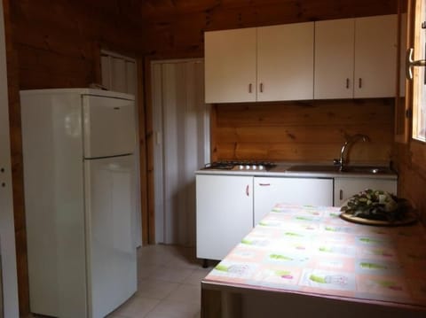 Chalet, 2 Bedrooms | Private kitchen | Full-size fridge, oven, stovetop, cookware/dishes/utensils