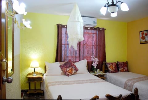 Family Double Room, Multiple Beds | In-room safe, iron/ironing board, bed sheets