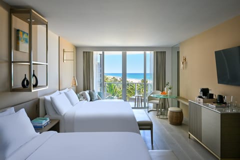 Grand Room, 2 Queen Beds, Ocean View | Minibar, in-room safe, blackout drapes, iron/ironing board