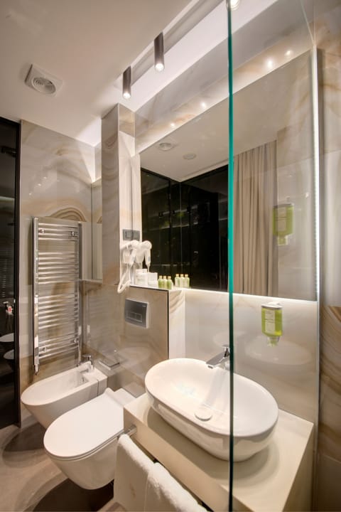 Deluxe Apartment | Bathroom | Shower, free toiletries, hair dryer, bathrobes