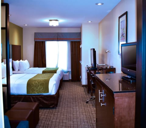 Suite, Multiple Beds, Non Smoking | Pillowtop beds, desk, laptop workspace, iron/ironing board