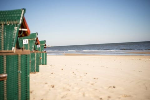 On the beach, white sand