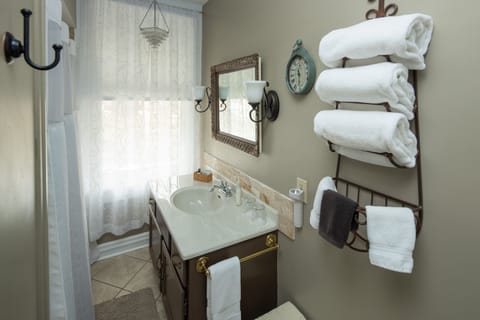 Lynn Marie | Bathroom | Hair dryer, bathrobes, soap, shampoo