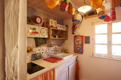 Fridge, microwave, stovetop, espresso maker