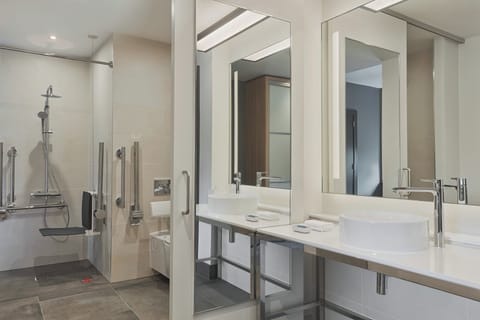 aloft, Room, 1 King Bed, Non Smoking | Bathroom | Shower, rainfall showerhead, free toiletries, hair dryer