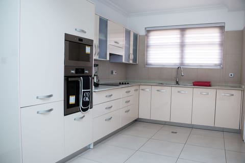 Luxury Apartment | Private kitchen | Full-size fridge, microwave, oven, stovetop