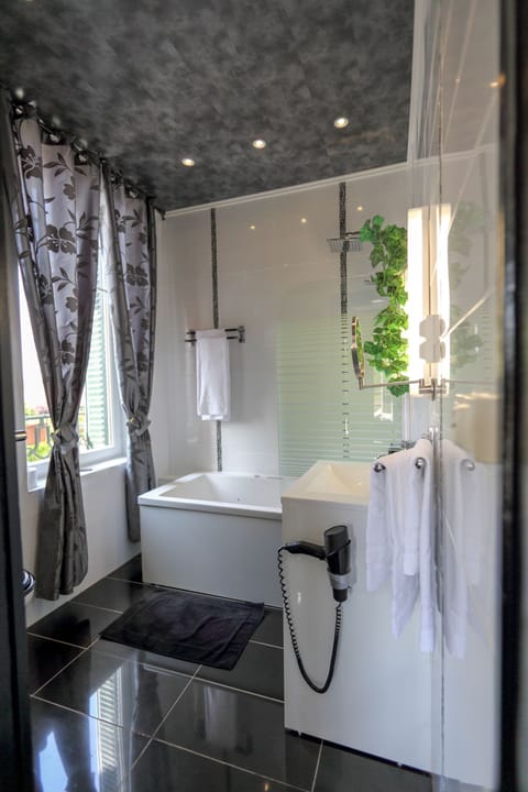 chambre Saphir | Bathroom | Free toiletries, hair dryer, towels, soap