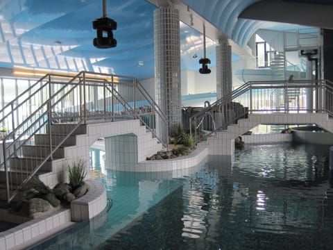 14 indoor pools, 3 outdoor pools