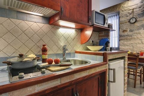 Comfort Apartment, 1 Bedroom, Kitchen | Private kitchen | Full-size fridge, microwave, stovetop, espresso maker