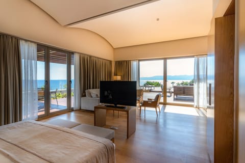 Presidential Suite, 1 Double Bed, Private Pool, Sea View (Terrace) | Living area | LCD TV