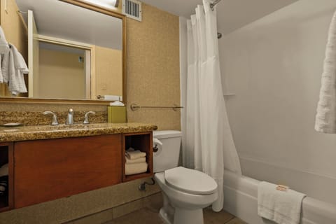 Room, 2 Double Beds | Bathroom | Combined shower/tub, eco-friendly toiletries, hair dryer, towels