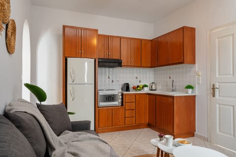 Panoramic Apartment, Multiple Beds, Beach View | Private kitchen | Full-size fridge, oven, stovetop, coffee/tea maker