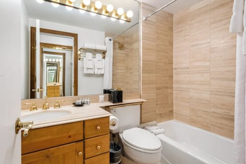 Deluxe 1 King or Queen Suite | Bathroom | Combined shower/tub, free toiletries, hair dryer, bathrobes