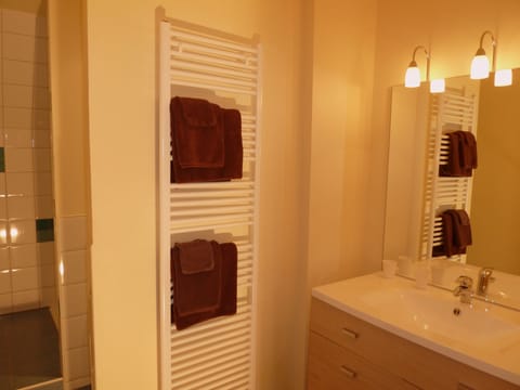Suite | Bathroom | Shower, free toiletries, hair dryer, towels