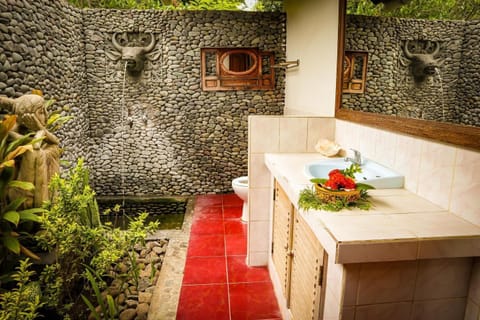 Shower, free toiletries, towels, soap