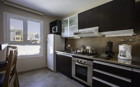 Luxury Apartment, 2 Bedrooms, Mountain View (VC5) | Private kitchen | Fridge, microwave, oven, stovetop