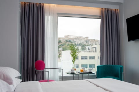 Classic Double Room (Acropolis View) | Minibar, in-room safe, desk, blackout drapes