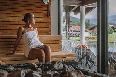 Sauna, steam room, body treatments, hot stone massages