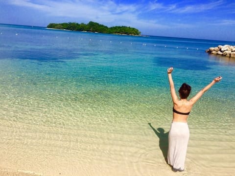 Private beach, white sand