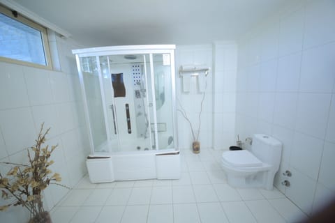 Suite | Bathroom | Combined shower/tub, rainfall showerhead, free toiletries, hair dryer