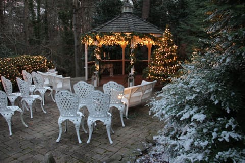 Outdoor banquet area