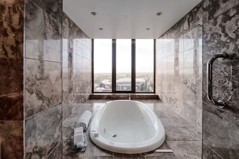 Presidential Suite | Bathroom | Separate tub and shower, designer toiletries, hair dryer, bathrobes