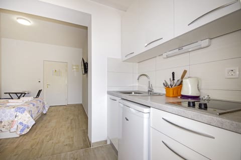 Studio (A1) | Private kitchen | Fridge, microwave, stovetop, toaster