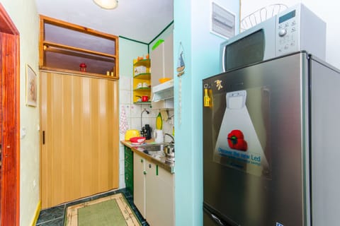 Apartment (A1) | Private kitchen | Fridge, microwave, stovetop, coffee/tea maker