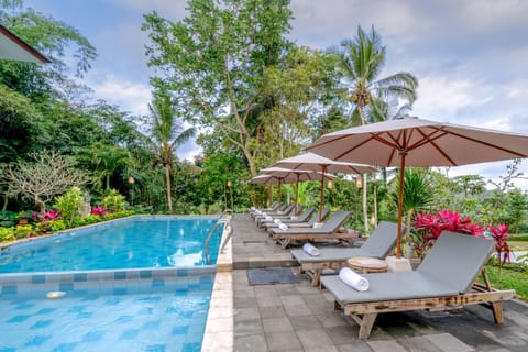 2 outdoor pools, pool umbrellas, sun loungers