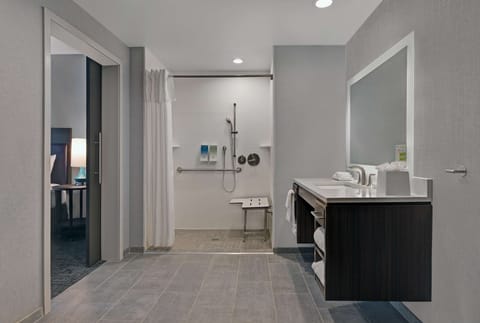 Suite, 1 King Bed, Accessible (Roll-In Shower) | Bathroom shower