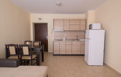 Classic Apartment, 1 Bedroom, Balcony | Private kitchenette | Fridge, microwave, stovetop, dishwasher