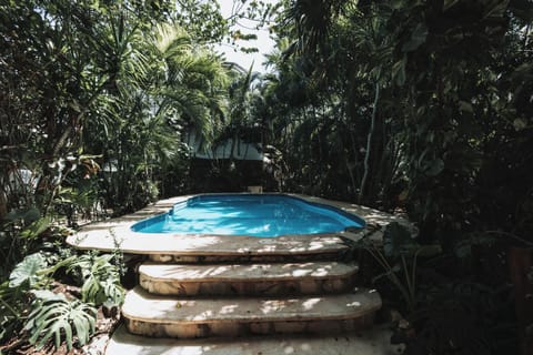 Outdoor pool, pool umbrellas