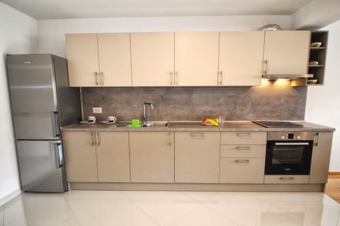 Deluxe Apartment | Private kitchen | Fridge