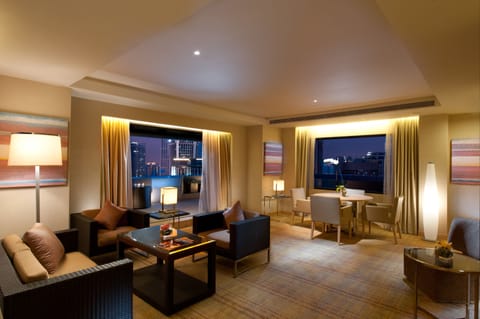 Suite, 1 King Bed, Terrace | Living area | 32-inch LCD TV with satellite channels, TV, MP3 dock