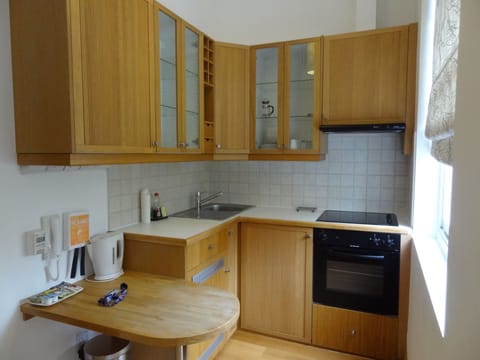 Executive Studio | Private kitchen | Fridge, microwave, electric kettle, cookware/dishes/utensils