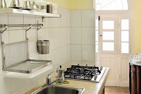 Comfort Apartment | Private kitchen | Fridge, microwave, stovetop, espresso maker