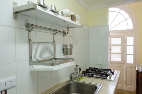 Comfort Apartment | Private kitchen | Fridge, microwave, stovetop, espresso maker